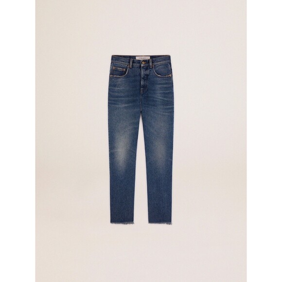 Golden Goose Deryn Cropped Flared Jeans Women's Size 30 Medium Wash Blue Denim - Picture 5 of 16